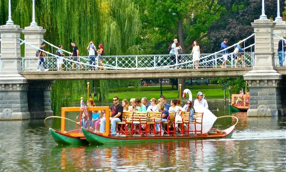 Riding in a Swan Boat
