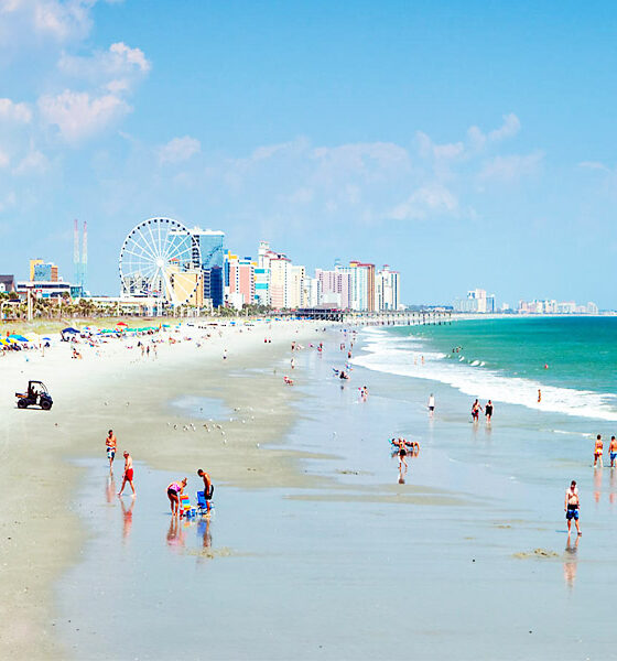 People Enjoying The Beach at Myrtle Beach, SC